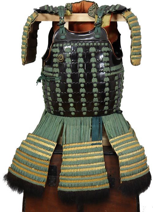 甲冑　鉄黒漆塗碁石頭二枚胴　Japanese armor